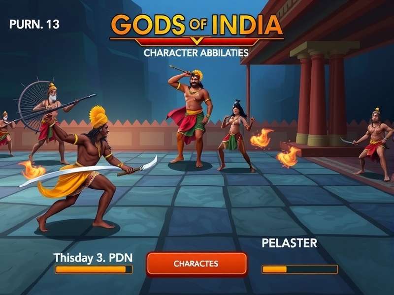 Gods Of India combat interface showing character abilities